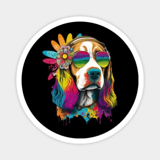 Hippie Beagle Magnet